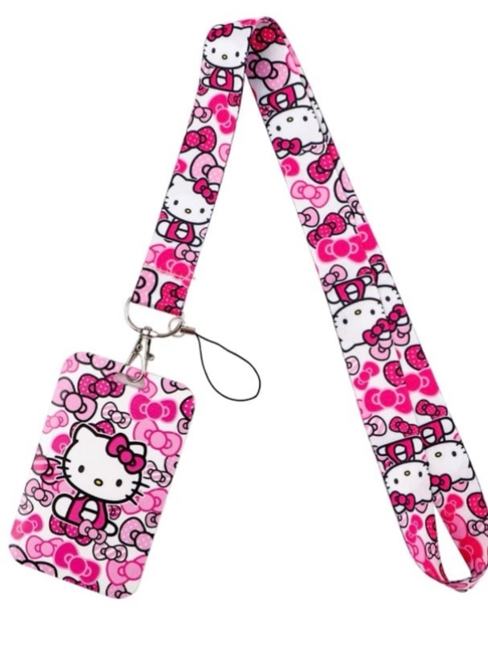 Sanrio Hello Kitty Pink Patterned Lanyard with Card Holder